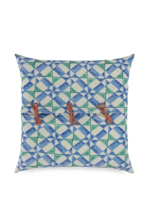 Lisa Corti Positano floral-print cushion cover Blue FE60X60POSR