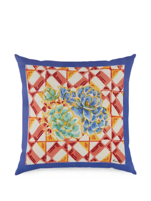Lisa Corti Positano floral-print cushion cover Blue FE45X45POSR