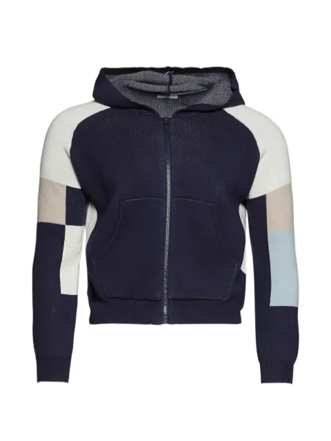 Praying colour-block knit hoodie Blue PRAY2422160