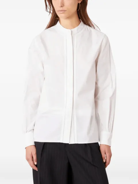 Officine Generale band-collar pleated shirt White W26WSHI005PRE