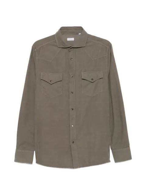 Brunello Cucinelli corduroy western-style shirt Green ML6884008C6070
