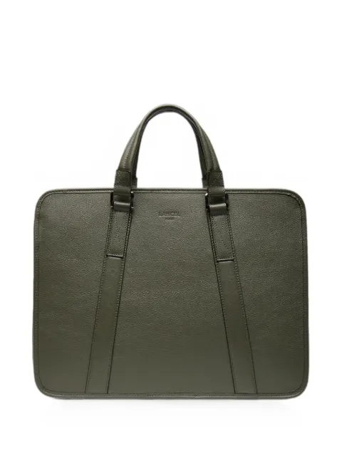 Lancel MISTRAL logo-embossed pebbled laptop bag Green A140403JTU