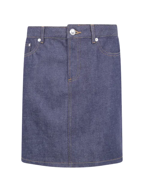 A.P.C. contrast-stitched mini skirt Blue CODBSF06094099