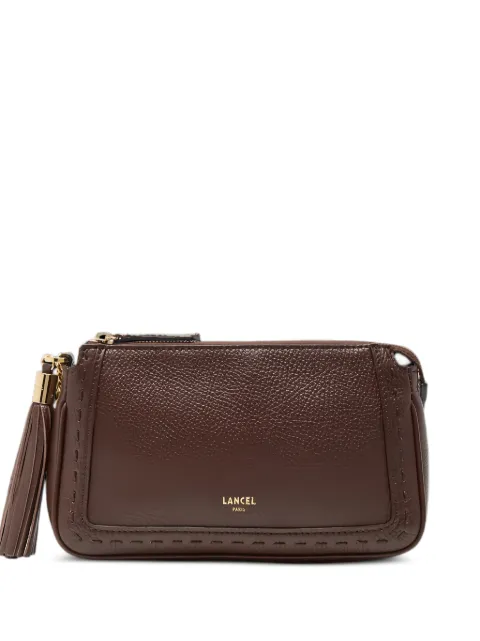 Lancel Premier Flirt tassel-detail whipstitch-trim clutch bag Brown A137913QTU