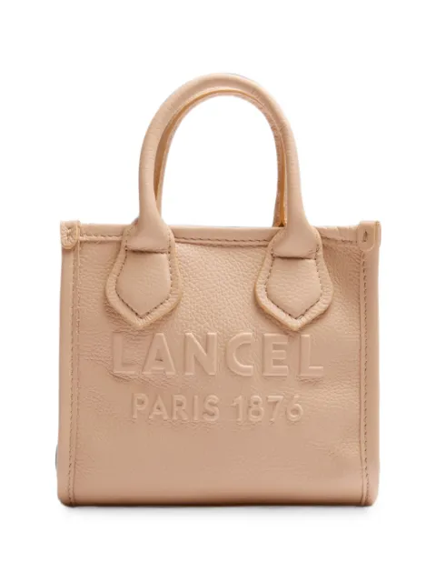 Lancel logo-embossed grained leather tote bag Neutrals A14078J5TU