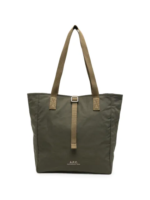 A.P.C. logo-print shoulder bag Green PSANLH67008JAA