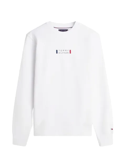 Tommy Hilfiger logo-print cotton sweater White MW0MW41428