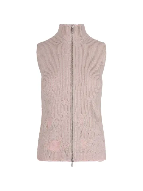 MM6 Maison Margiela distressed ribbed vest Pink S52FB0101M13214
