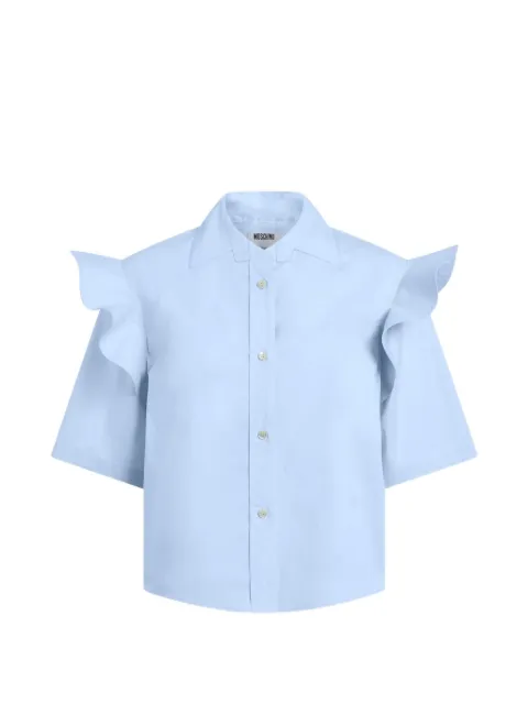 Moschino ruffled short-sleeve shirt Blue J02205531