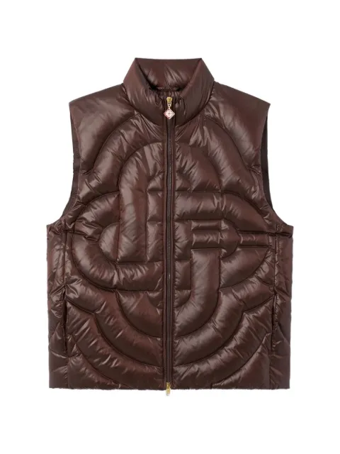 Casablanca logo-quilted puffer gilet Brown MPF26OT25101