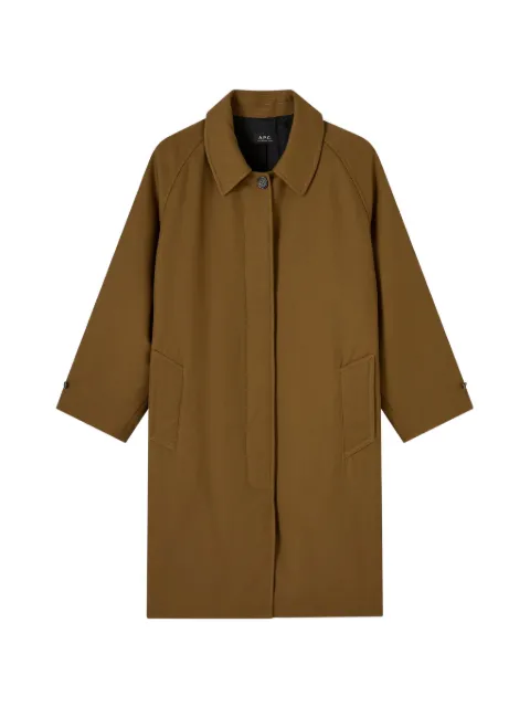 A.P.C. spread-collar raglan-sleeve coat Brown PSANGF01573
