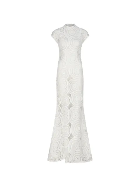 Atoir Sapphira crochet-knit geometric-pattern maxi dress White AT250822