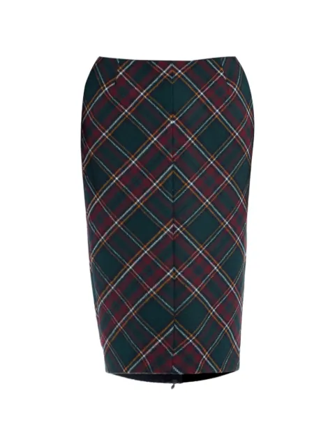Nº21 tartan-check midi pencil skirt Green N2MC0143159