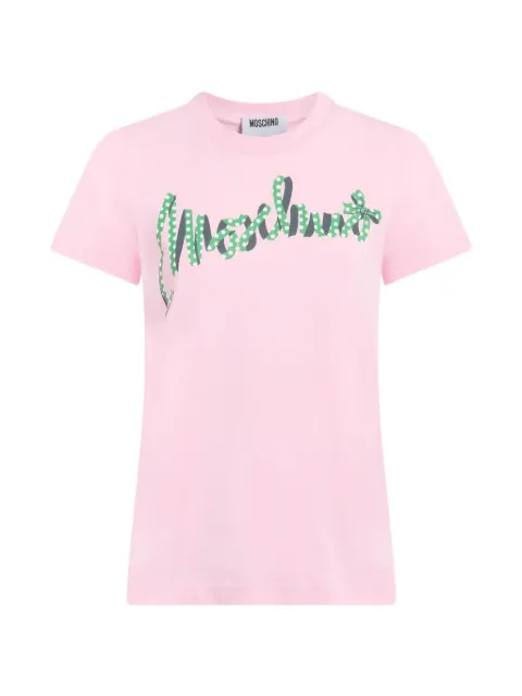 Moschino logo-print T-shirt Pink J07205541