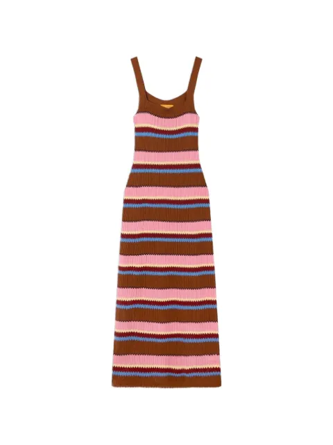 Guest In Residence Palazzo striped ribbed-knit maxi dress Brown W44722RF
