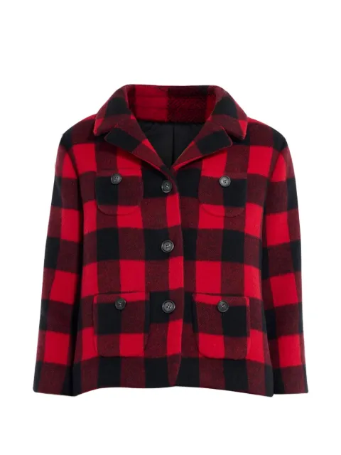 Nº21 check-pattern patch-pocket jacket Red N2ML0123126