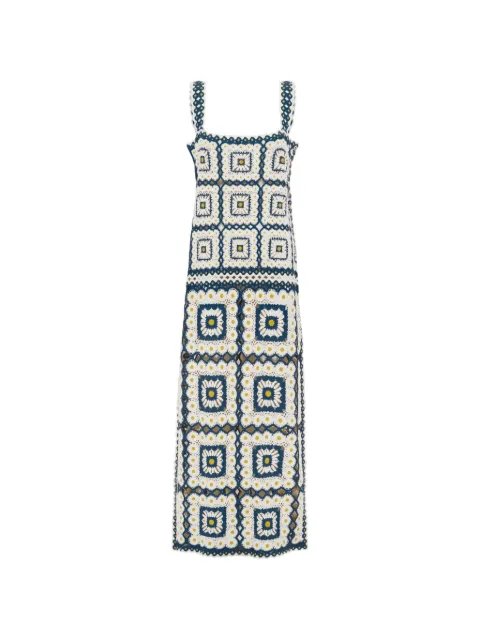 ALEMAIS patchwork-crochet maxi dress White 7302D