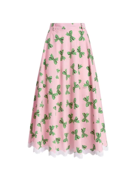 Moschino bow-print midi skirt Pink J01245555