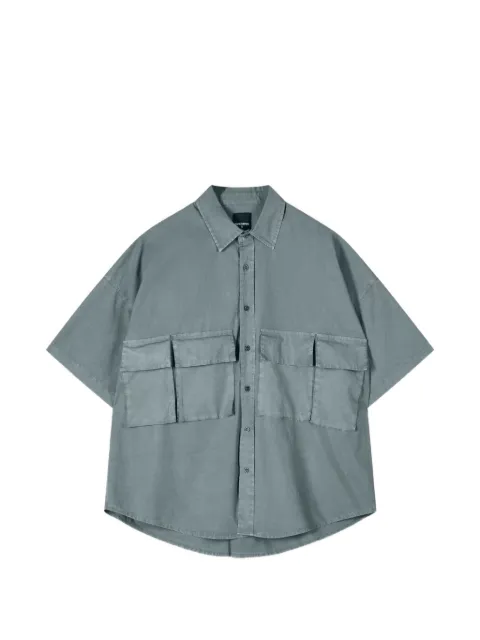 Patrizia Pepe garment-dyed oversized shirt Blue 5C0342A760