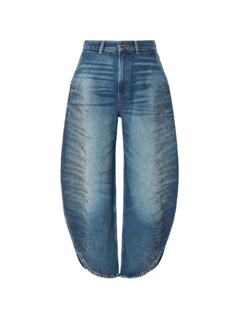LIU JO rhinestone-embellished faded jeans Blue UF6213D4854