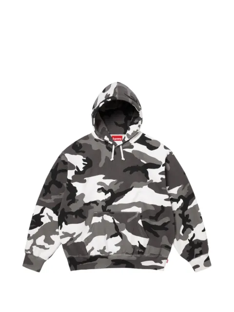 Supreme logo-appliqué camouflage-pattern hoodie Grey SU2750