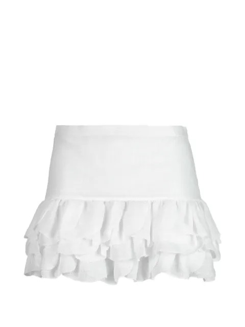 LUISA SPAGNOLI Tesa tiered ruffled-hem mini skirt White TESA5433650201