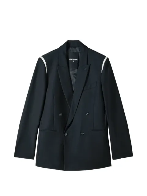 Patrizia Pepe double-breasted satin-trimmed blazer Black 5S0763A1WKF2R9