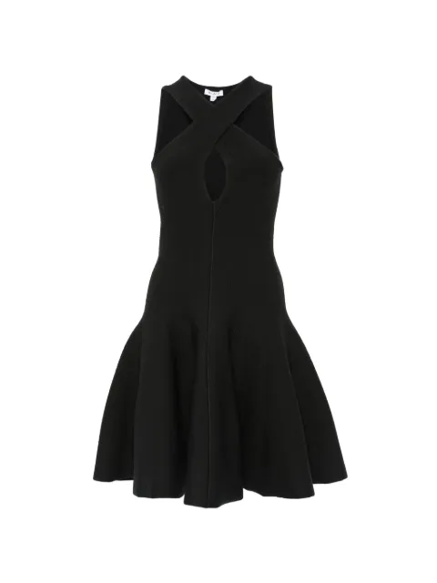 Alaïa cross-neck flared mini dress Black AA9R3116K212D995