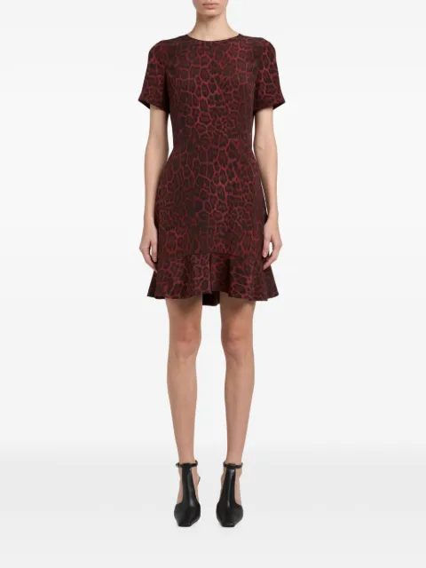 Stella McCartney leopard-print ruffled mini dress Red 6A02213GS205