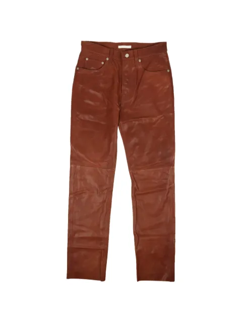Helmut Lang Masc Hi leather trousers Brown J09DW201