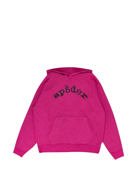 SP5DER rhinestone-embellished logo-print hoodie Pink SP5DER527
