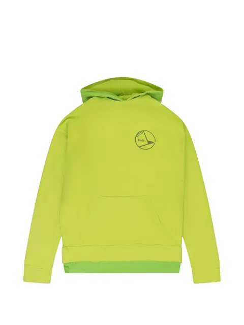 RHUDE layered-effect logo-print hoodie Green RHDMHDS1939GRN