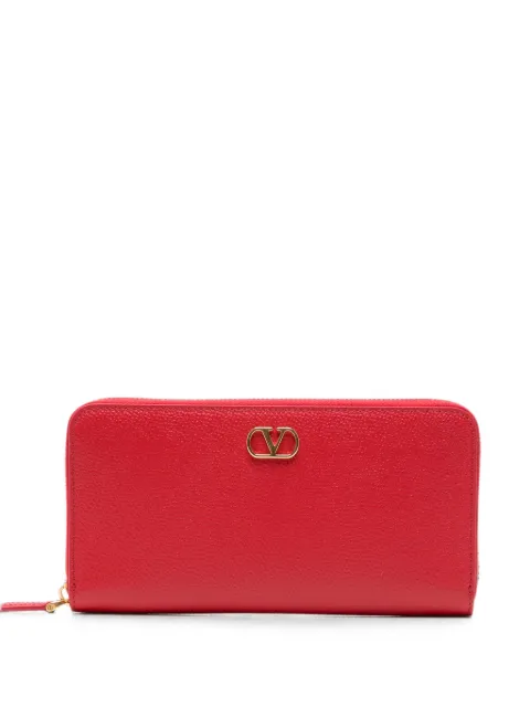Valentino Garavani VLogo Signature zip wallet in grainy calfskin Red WP0BB3SNP