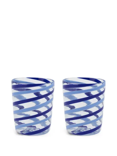 Lisa Corti x Canna Spiral decorative glasses (set of two) Blue 26SGLASSGL