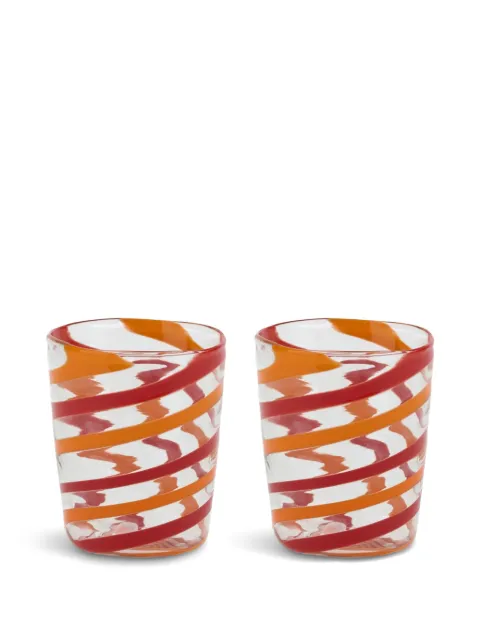 Lisa Corti x Canna Spiral decorative glasses (set of two) Red 26SGLASSGL