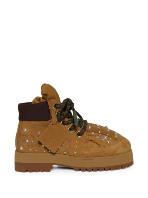 AHDIID New York crystal-embellished boots Neutrals AHD0026