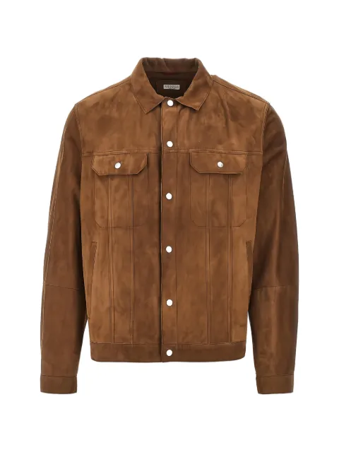 Brunello Cucinelli suede button-up jacket Brown MPCFN2042C8052