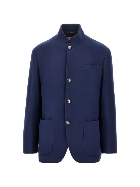 Brunello Cucinelli high-neck button-up blazer Blue MT4016265