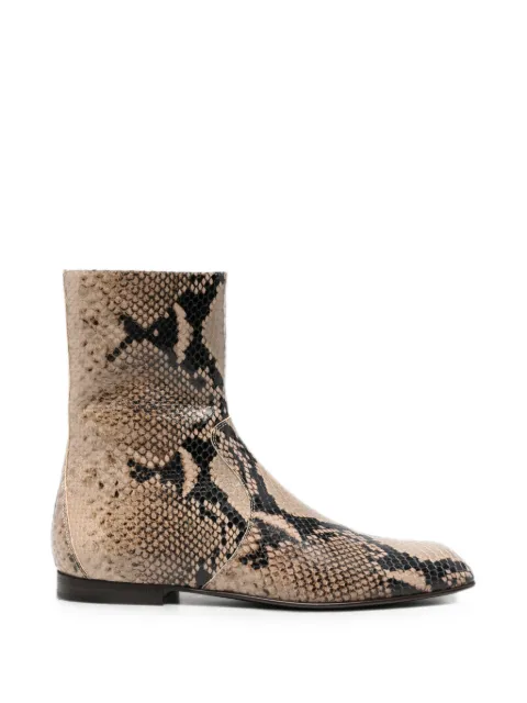 KHAITE snake-effect ankle boots Neutrals F1106803461