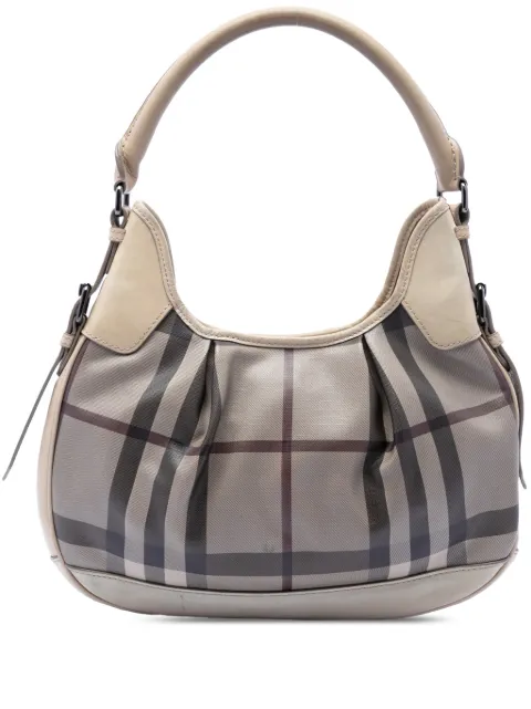Burberry Pre-Owned 2000-2017 Smoke Check Coated Canvas Brooklyn hobo bag Grey OOZRZQV3IMTS022B