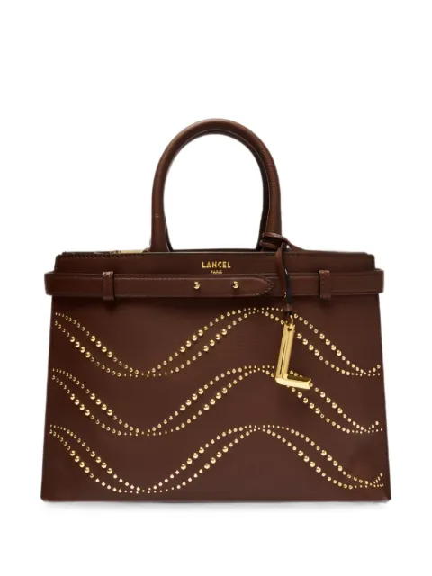 Lancel Faubourg stud-embellished leather tote bag Brown A140263QTU