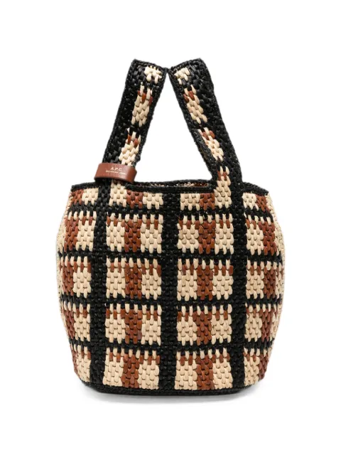 A.P.C. Pecan raffia tote bag Black RAAAIF67078