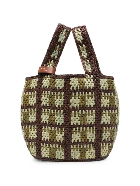 A.P.C. Pecan raffia tote bag Brown RAAAIF67078