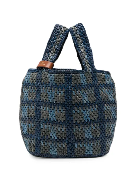 A.P.C. Pecan raffia tote bag Blue RAAAIF67078