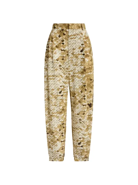 Moschino sequin-embellished pleated trousers Neutrals V03215556