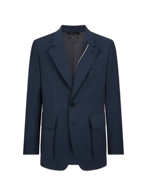 TOM FORD zip-detail blazer Blue OJT010FMV042