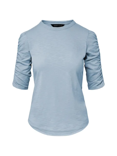 Veronica Beard Waldorf ruched-sleeve T-shirt Blue J2605JY0070567
