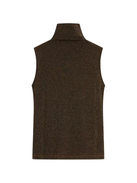 MOMONÌ Alfred sleeveless stretch-lurex top Brown 266MMOTS01026656MO