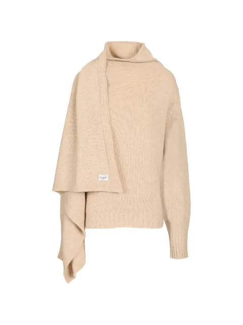 The Attico draped-detailing high-neck sweater Neutrals 261WCK00133KWW008AA