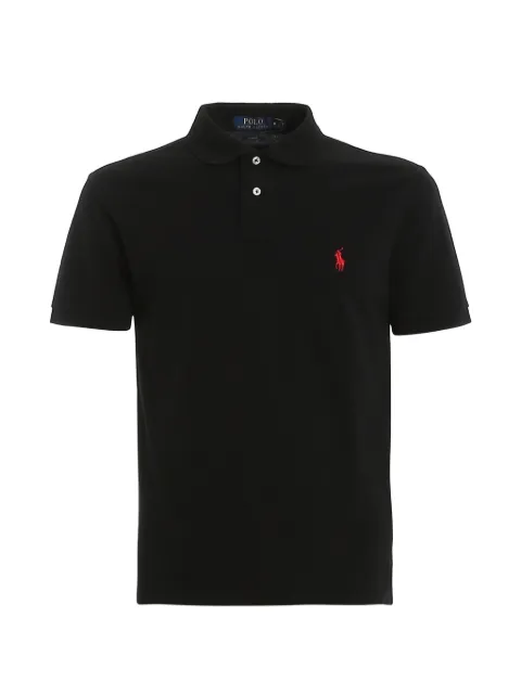 Polo Ralph Lauren logo-embroidered slim-fit polo shirt Black 710795E11